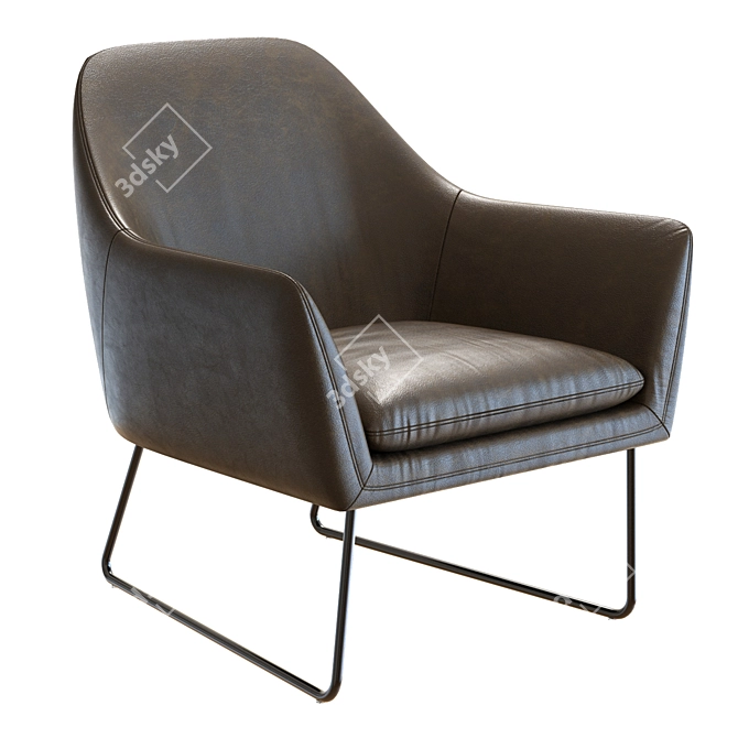 Clancy Leather Arm Chair 3D 3D model image 1