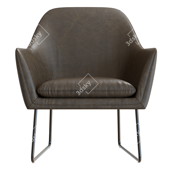 Clancy Leather Arm Chair 3D 3D model image 3