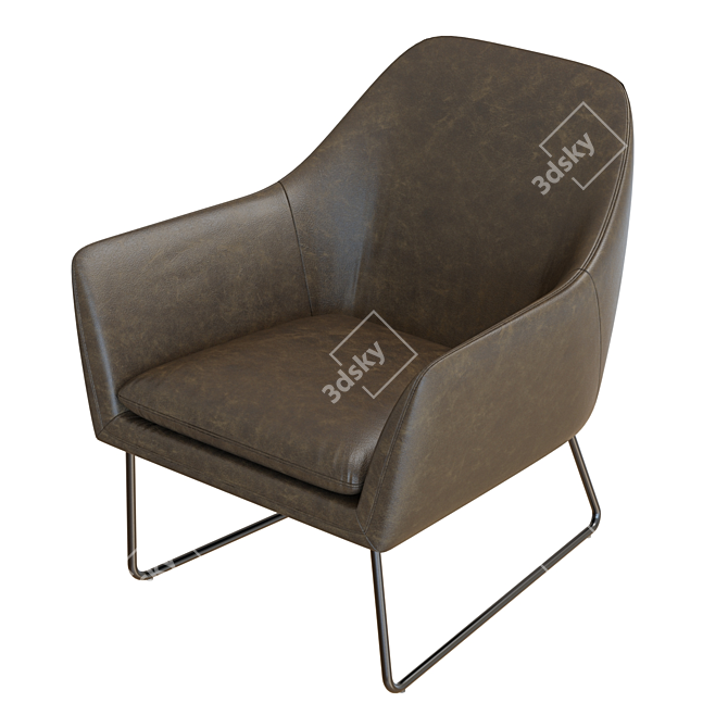 Clancy Leather Arm Chair 3D 3D model image 4