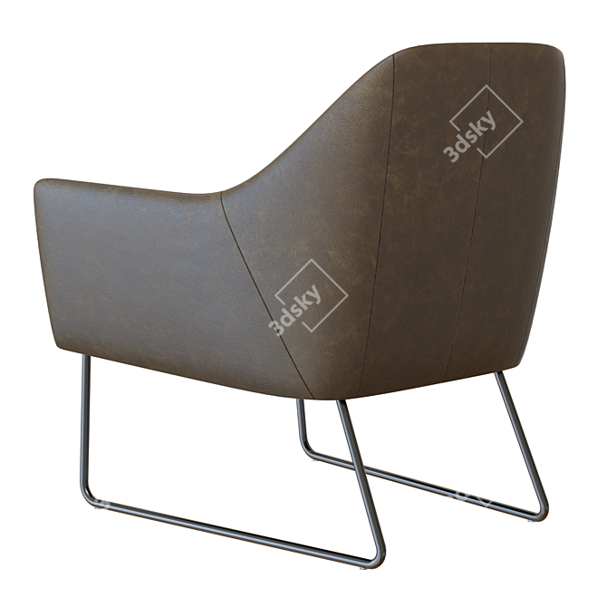 Clancy Leather Arm Chair 3D 3D model image 5