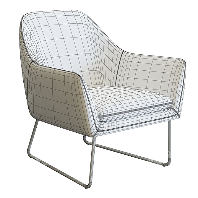 Clancy Leather Arm Chair 3D 3D model image 6