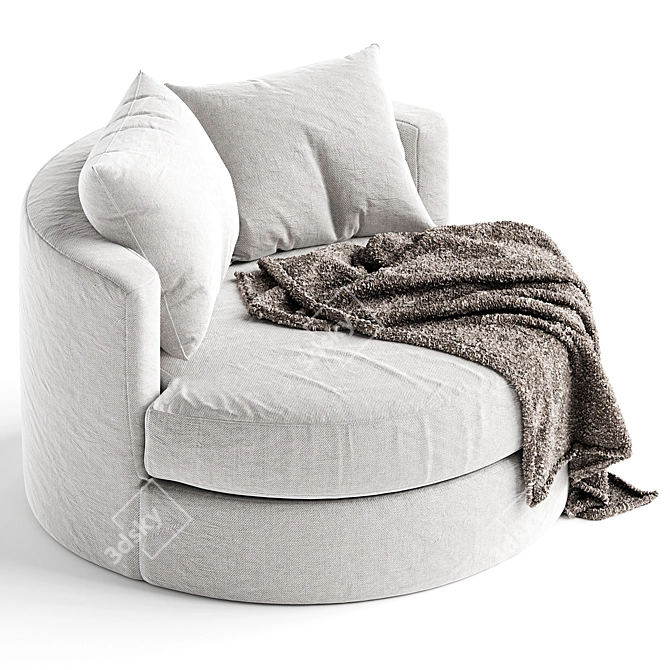 Balboa Swivel Armchair, Upholstered Comfort 3D model image 2