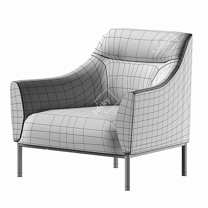 Modern Ergonomic Curve Chair 3D model image 6