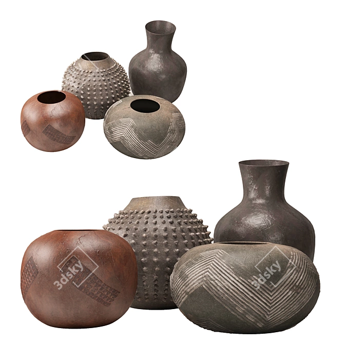 Zulu Beer Pots Collection 3D model image 7