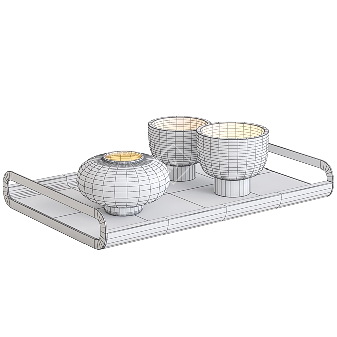 Luxury Decor Set 1: Marble Candle Holder 3D model image 3