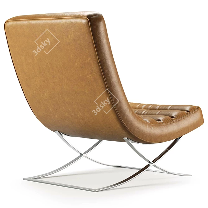  Luxe Leather Lounger: Exclusive Comfort 3D model image 5