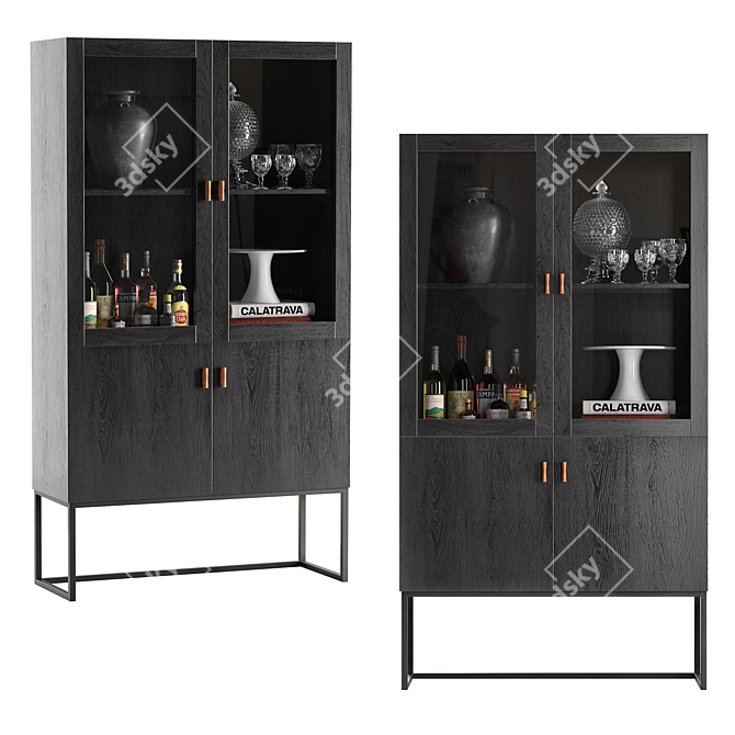 Pottery Barn Hardy 40 Bar Cabinet - High-Quality 3D Model 3D model image 1