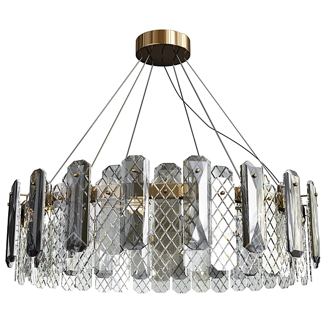 Elegant Smoky Crystal Chandelier 3D model image 1