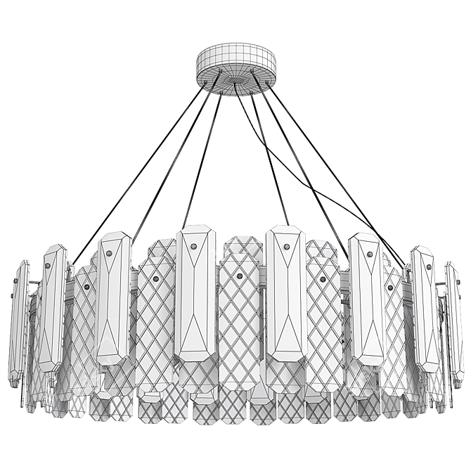 Elegant Smoky Crystal Chandelier 3D model image 2