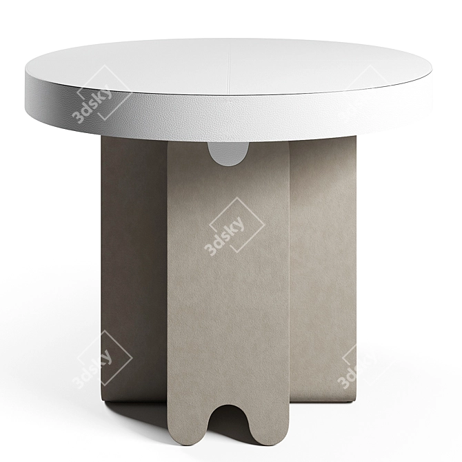 Luxury Ossicle Leather Round Table 3D model image 2