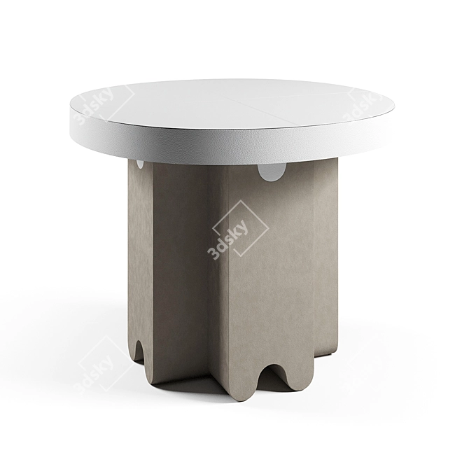 Luxury Ossicle Leather Round Table 3D model image 3