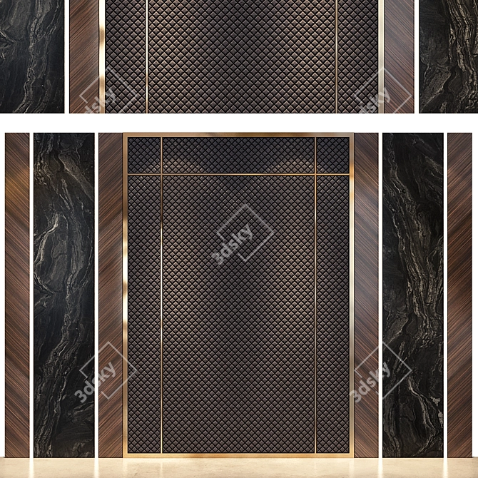 Versatile Wall Panel Set 150 3D model image 1