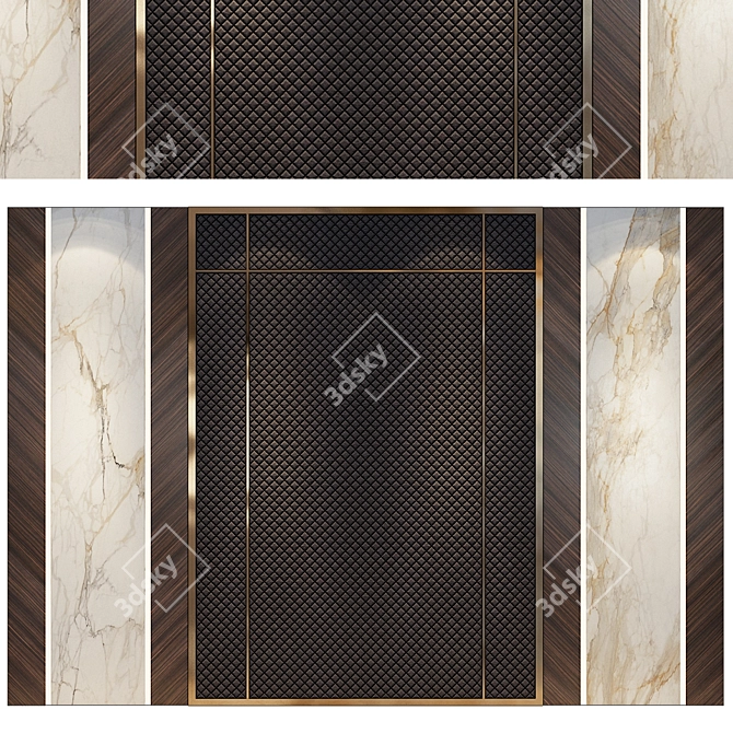 Versatile Wall Panel Set 150 3D model image 2