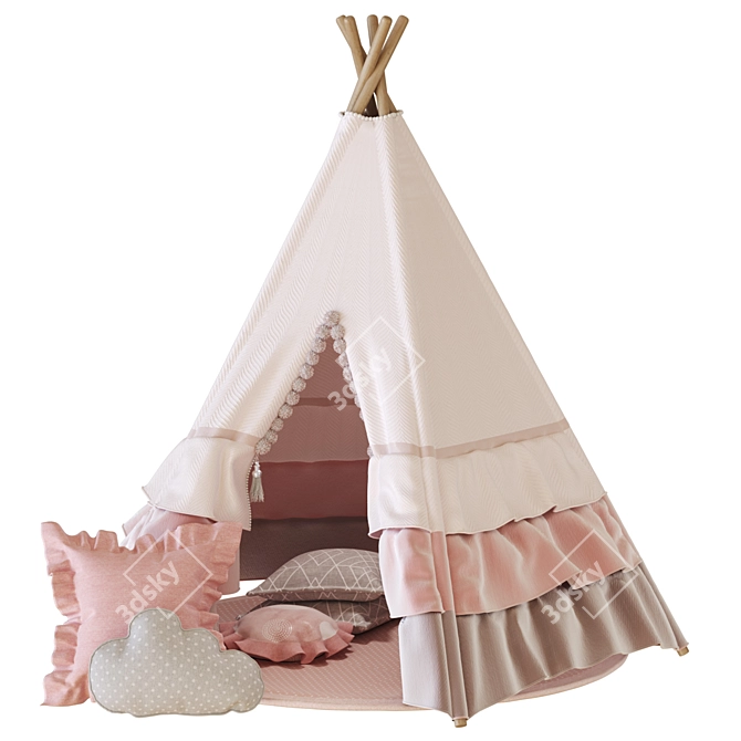 Kids Teepee Room Decor Model 3D model image 1