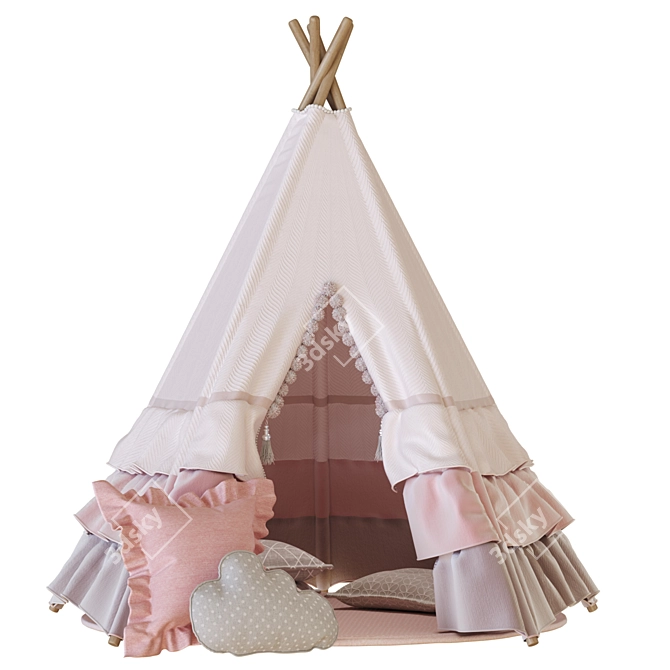 Kids Teepee Room Decor Model 3D model image 2