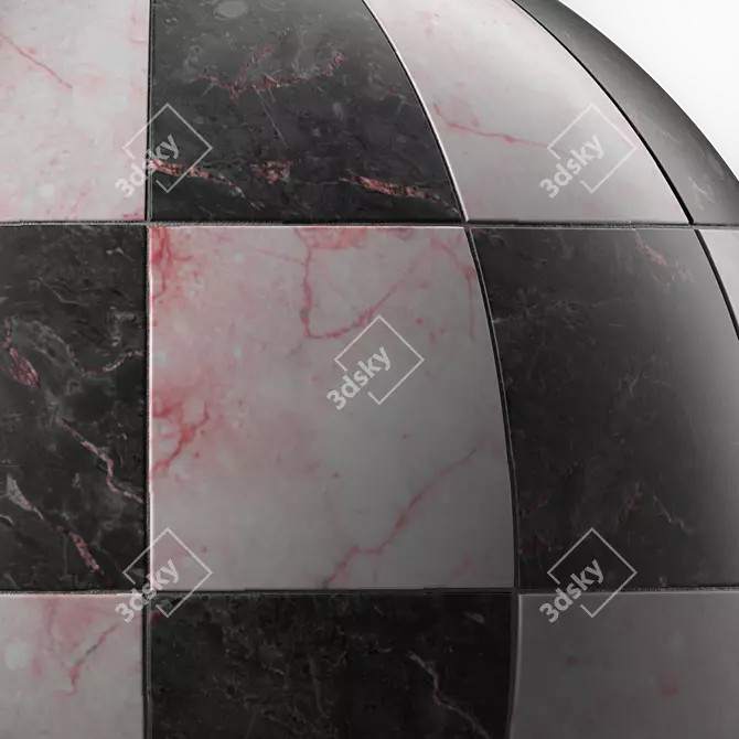 Marble Mixed Stone Tile 4K 3D model image 5