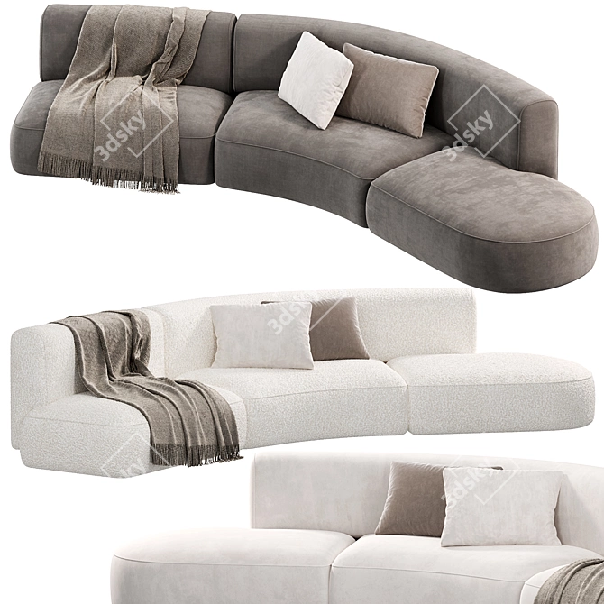 Elegant JEFF Sofa by Pedrali 3D model image 2