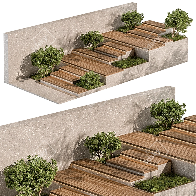 Scenic Steps Set 75 3D model image 1