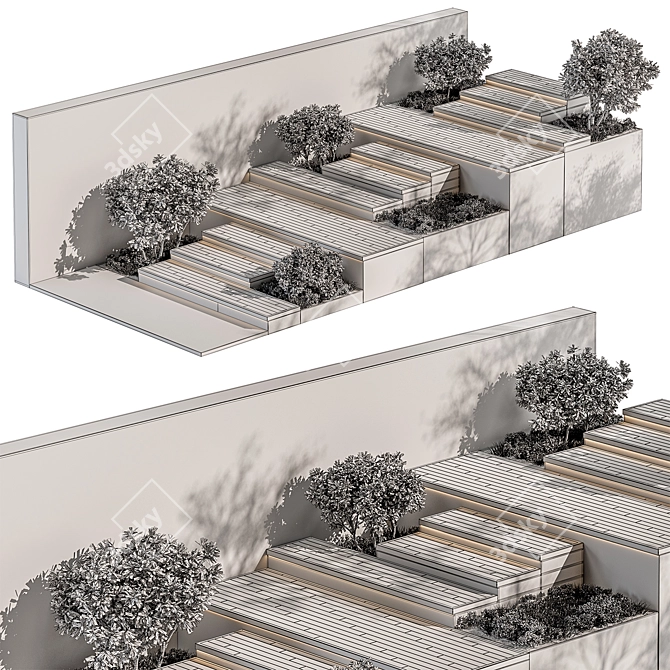 Scenic Steps Set 75 3D model image 4