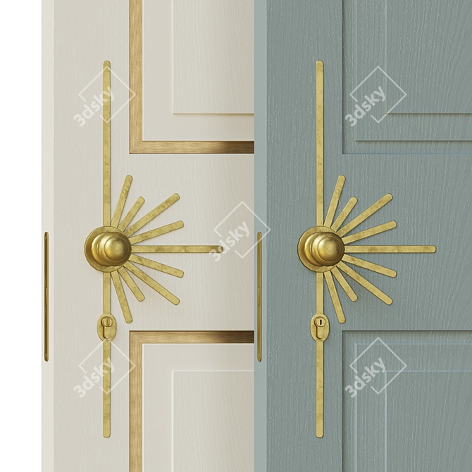 Art Deco Interior Door Set 3D model image 3