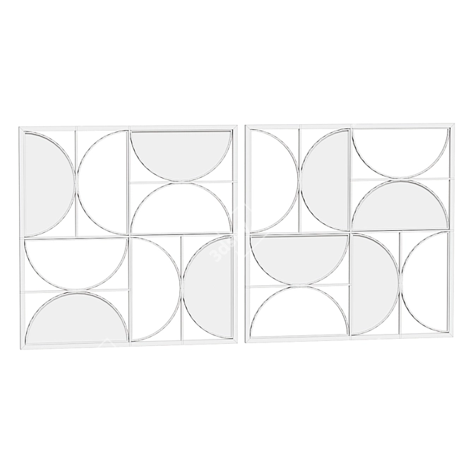 Contemporary Metal Wall Decor Set 3D model image 2