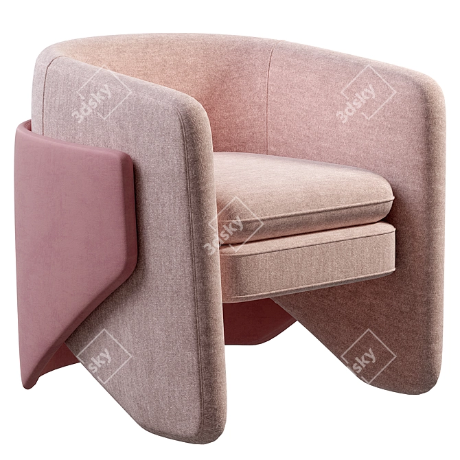 Elegant Thea Chair in Dusty Blush 3D model image 2