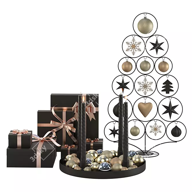 Festive Christmas Decor Set 3D model image 1