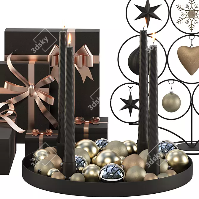 Festive Christmas Decor Set 3D model image 4