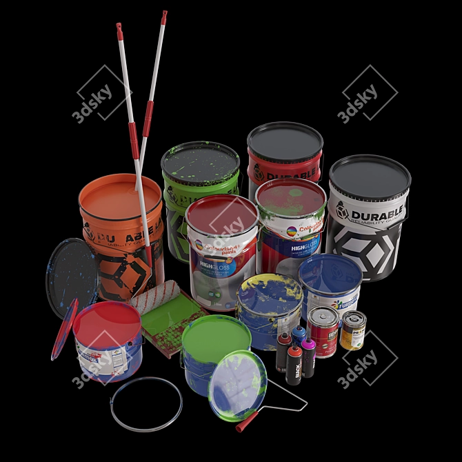 Model Smooth Paint Set 3D model image 1