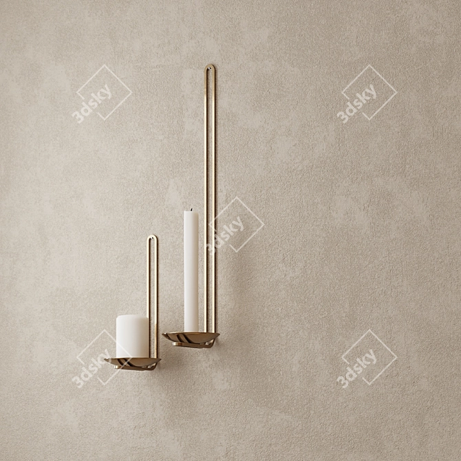 Minimalist Clip Wall Candle Holder 3D model image 3