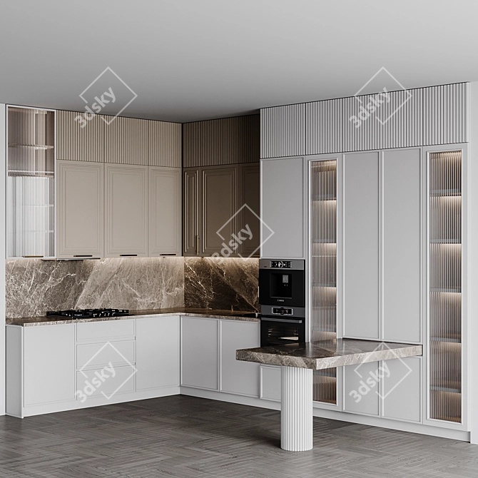 Adjustable Kitchen: Modern Design Transformable 3D model image 2