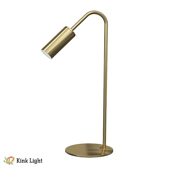 Elegant Gold Metal Table Lamp 3D model image 1