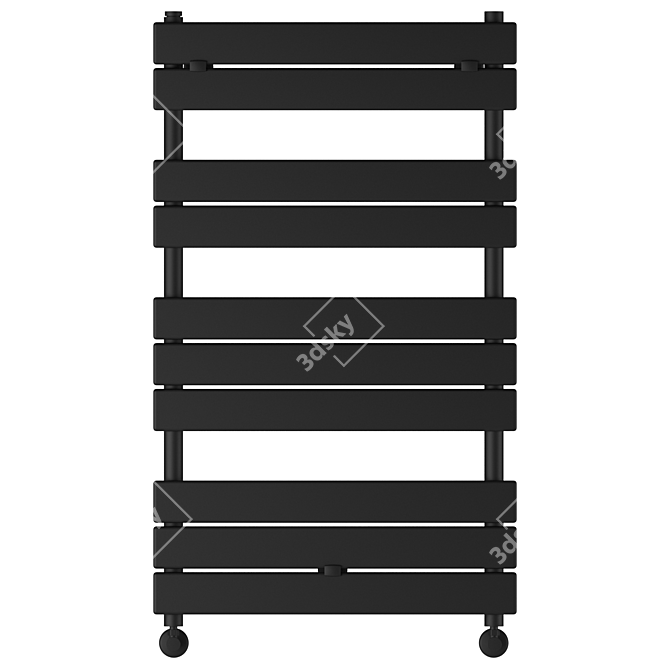 Hydronic Chrome Towel Warmer: Two Colors 3D model image 2