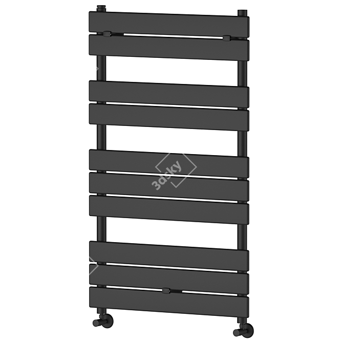 Hydronic Chrome Towel Warmer: Two Colors 3D model image 4