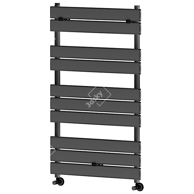 Hydronic Chrome Towel Warmer: Two Colors 3D model image 7