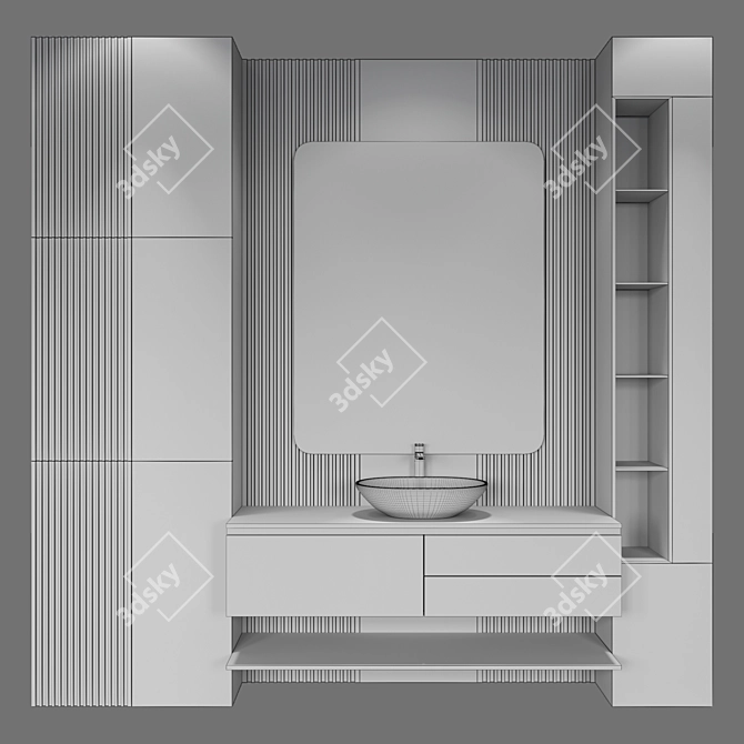 Modern Bathroom Furniture Set 3D model image 2