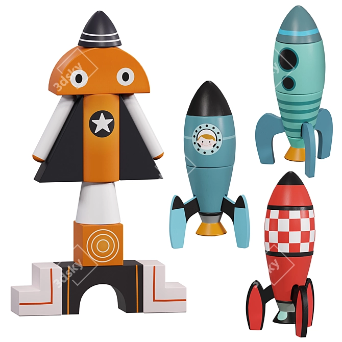 Interstellar Building Blocks with Rocket 3D model image 1