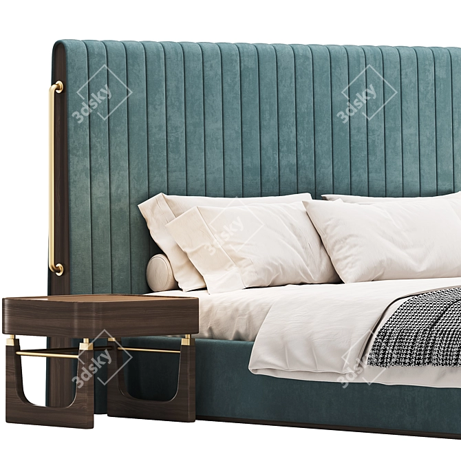 Modern River-Inspired Bed Design 3D model image 4