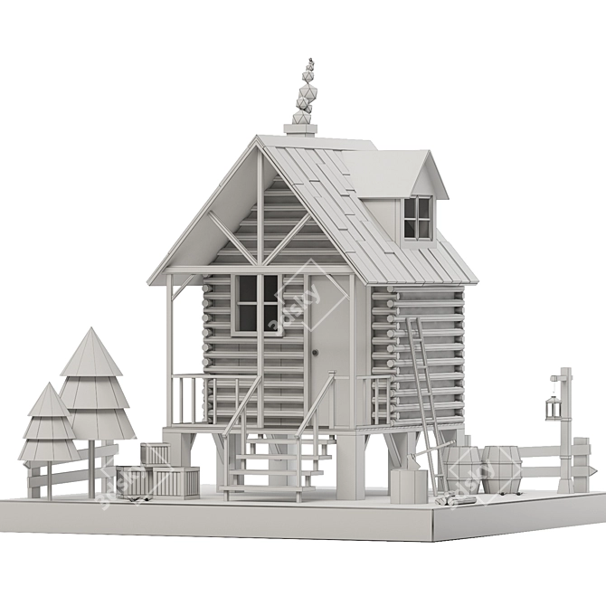 Title: Miniature Dollhouse Playset 3D model image 3