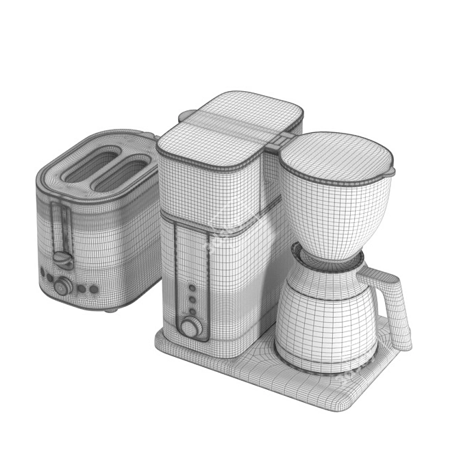 Customizable Coffee Maker & Toaster 3D model image 6