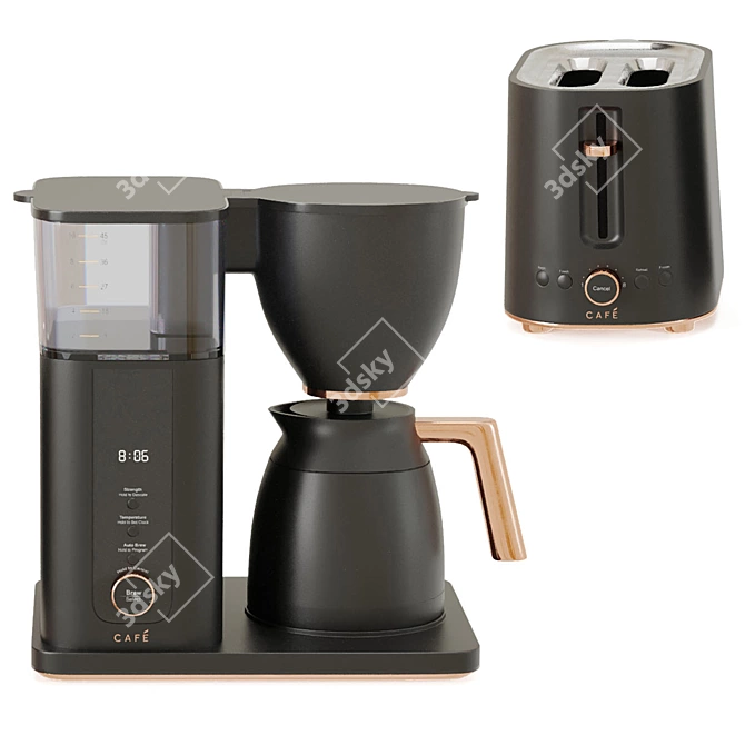 Customizable Coffee Maker & Toaster 3D model image 8