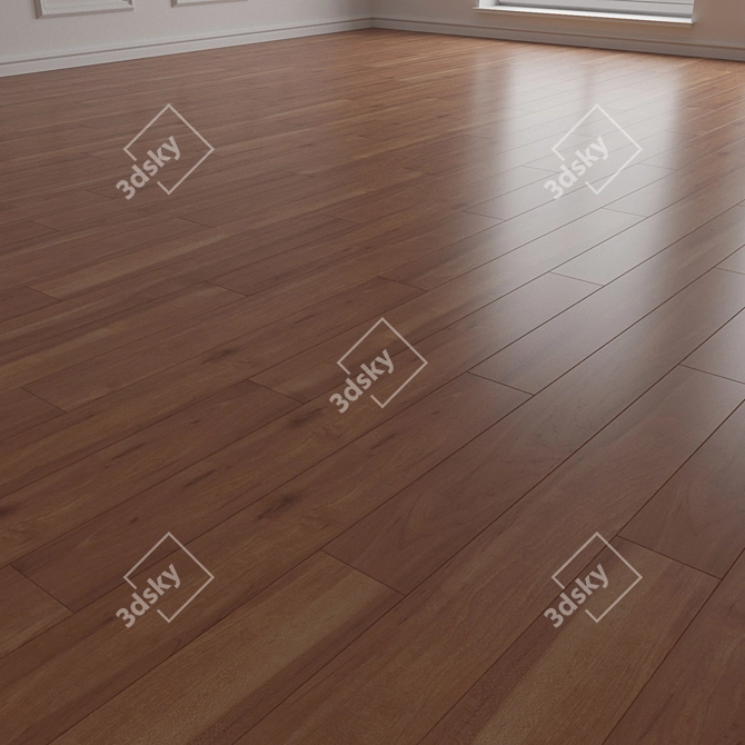 Engineered Wood Flooring Dark Light Maple Oak 3D model image 2