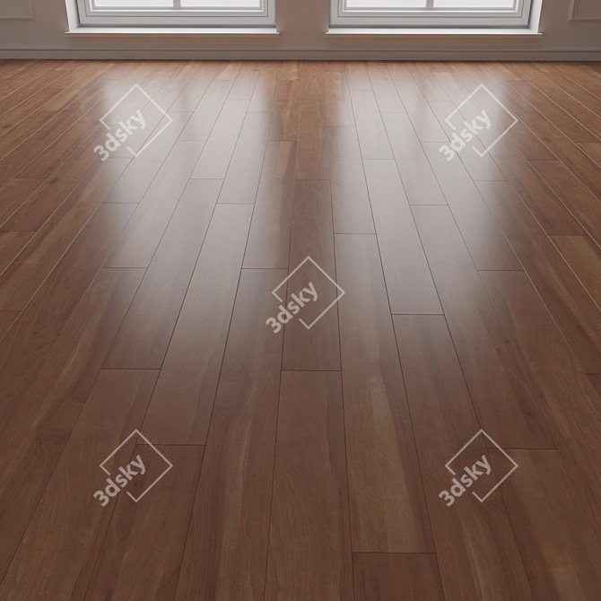 Engineered Wood Flooring Dark Light Maple Oak 3D model image 3