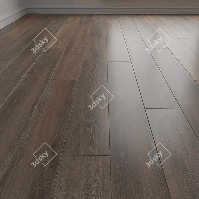 Engineered Dark Oak Parquet 3D model image 1