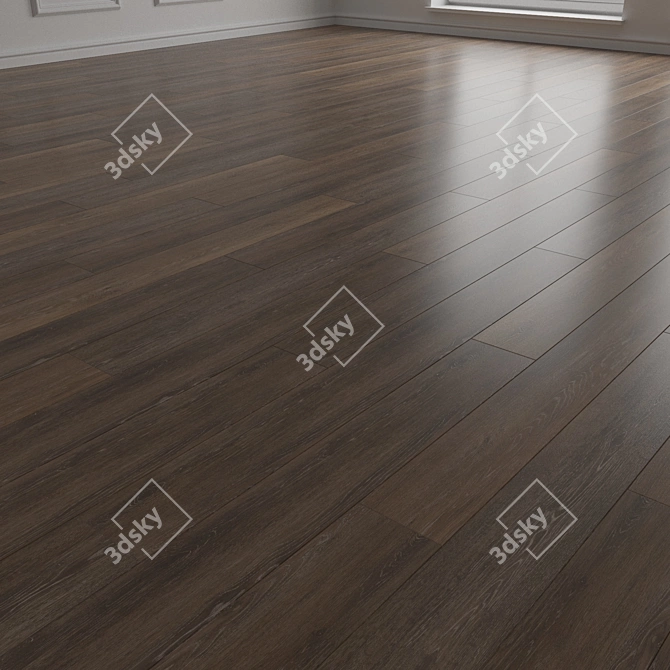 Engineered Dark Oak Parquet 3D model image 2