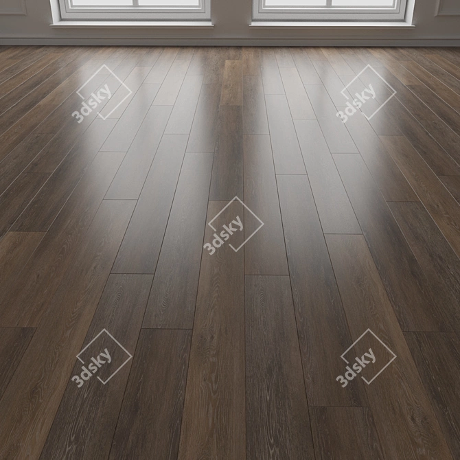 Engineered Dark Oak Parquet 3D model image 3