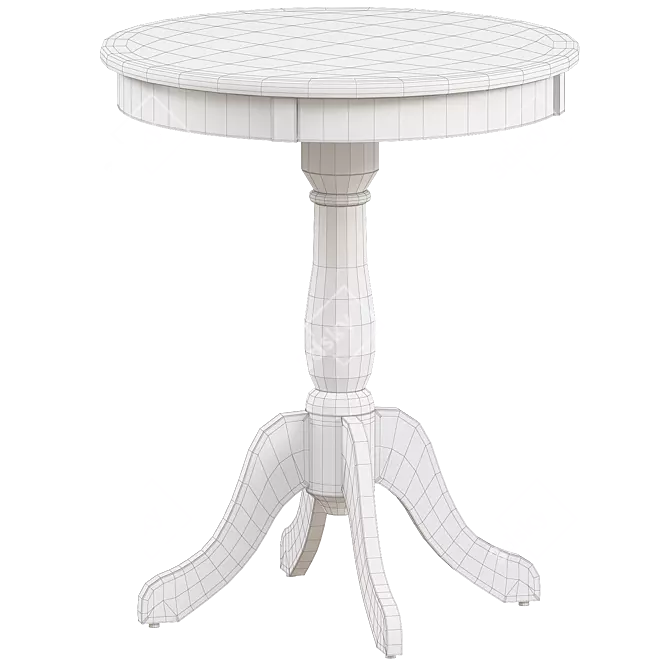 Elegant Powell Black Round Table 3D model image 2