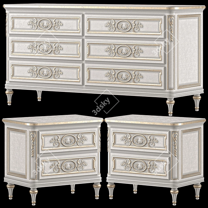 Eloquence Bronte Nightstand Set 3D model image 1