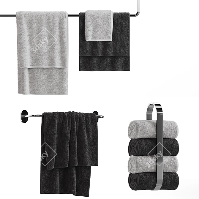 Bathroom Towel Set & Accessories 3D model image 4