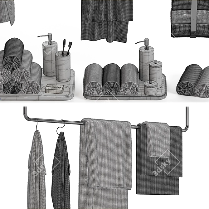 Bathroom Towel Set & Accessories 3D model image 5